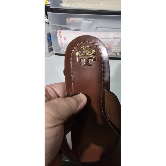 TORY BURCH sz 6.5 Patos Disc LeatherThong Mules in Mou. - Picture 6 of 10